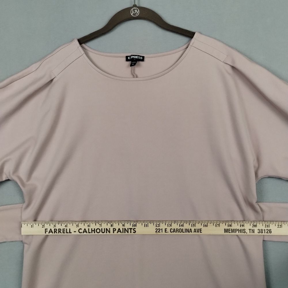 Nwot Express Women XL T-Shirt Dress Dusty Pink Tie Front Short Sleeve - Picture 9 of 10
